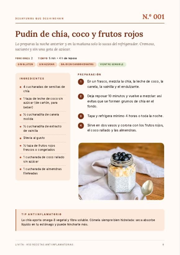 Página interior: Desayunos que deshinchan
